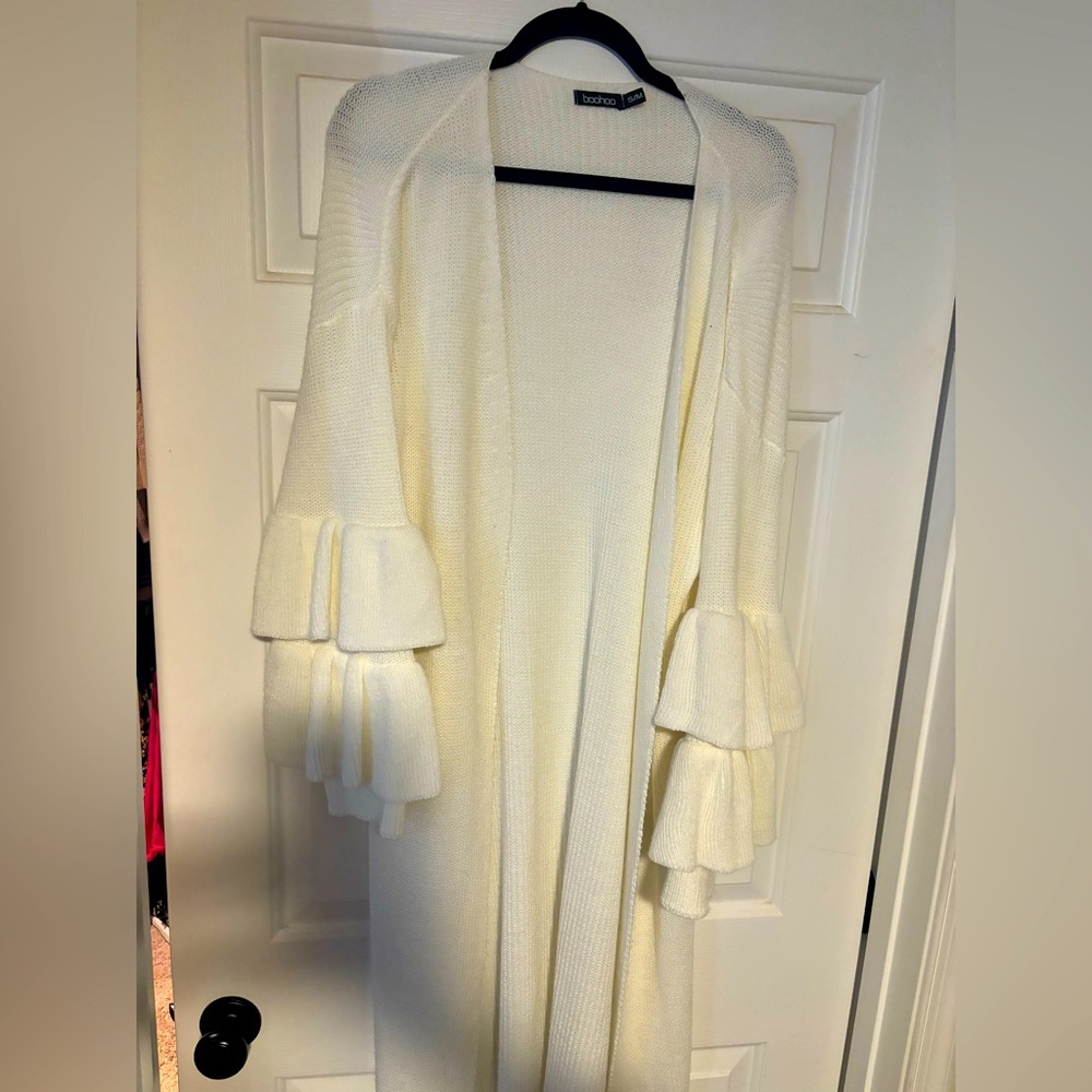 Cream bell sleeve cardigan